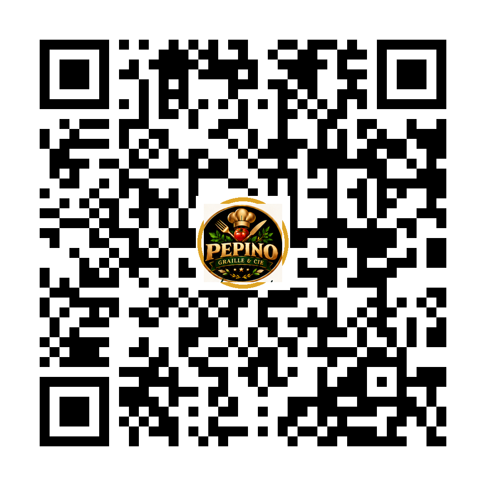 QR code de l’application avec le logo PEPINO GRAILLE & CIE